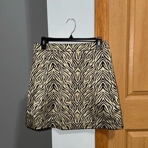 H&M Gold and Black Zebra Print Bodycon Mini Skirt Women’s Size 6